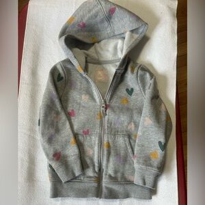 Cat & Jack Gray Hoodie with Colorful Hearts